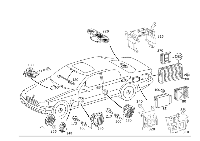 2208704189 - Electrical System: Amplifier for Mercedes-Benz Image image