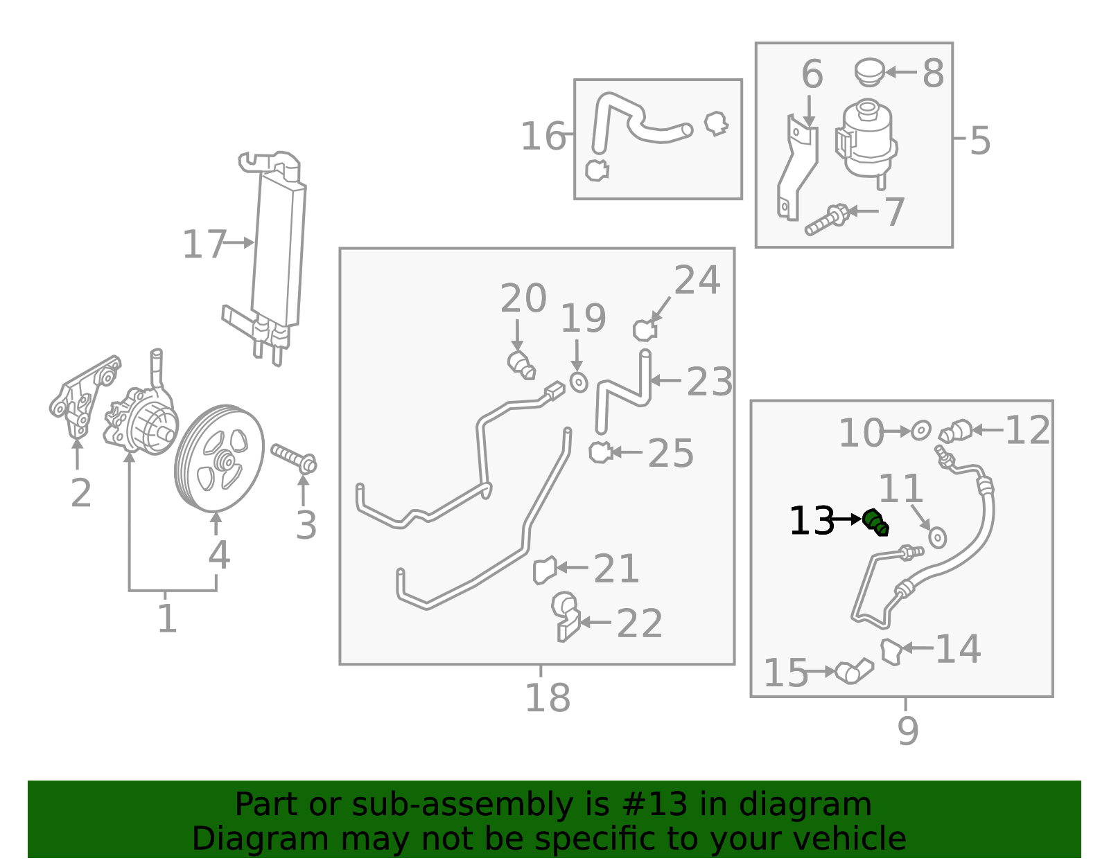2016-2019 Nissan TITAN XD Power Steering Pressure Hose Banjo Bolt 49738 ...