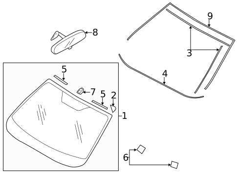 Glass - Windshield for 2014 Subaru XV Crosstrek #0