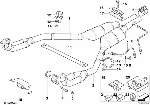 Catalytic Converter / Front Silencer for 1997 BMW 840Ci #0