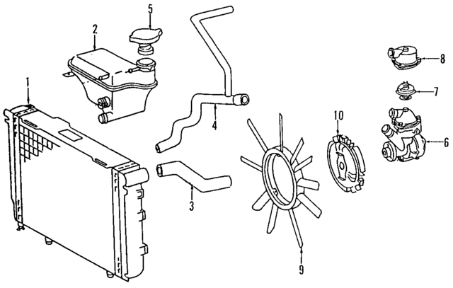 1245002402 - Cooling System: Radiator for Mercedes-Benz Image