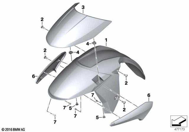 46617685915 - Frame and Mounting Parts: Front Wheel Cover, Rear -  for BMW-Motorrad Image image