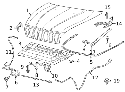 Hood & Components for 2018 Jeep Cherokee #0