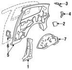 63610SR3300ZZ - Body: Stiffener for Honda: Civic Image