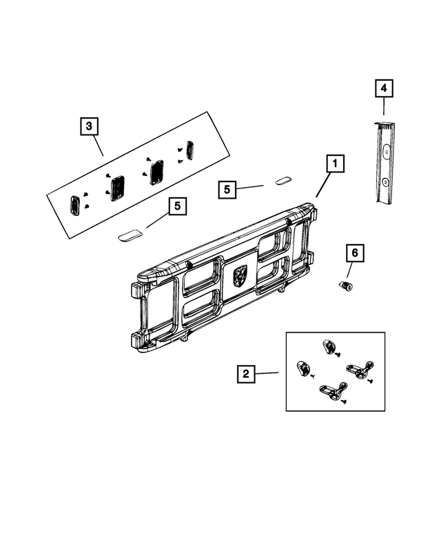 68061347AA - Body Sheet Metal Except Doors: Truck Bed Divider Grip Lock Kit for Mopar Image