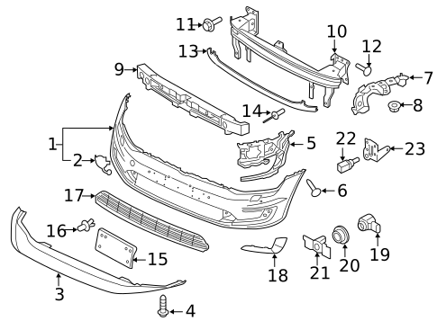 Bumper & Components - Front for 2015 Volkswagen Jetta #1