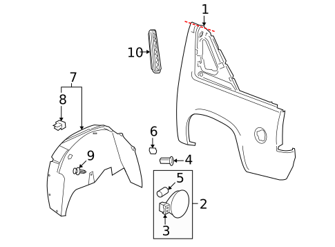 Quarter Panel & Components for 2007 Chevrolet Avalanche #0