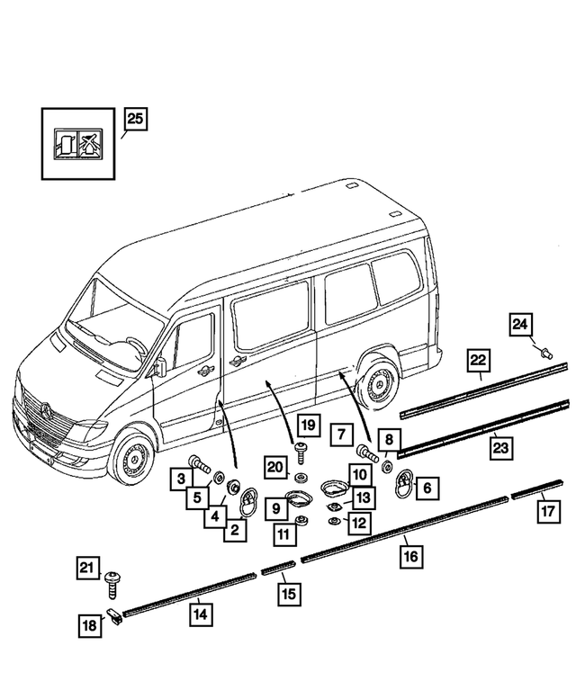 68008784AA - Interior Trim: Rail, Right &amp; Left for Mopar Image