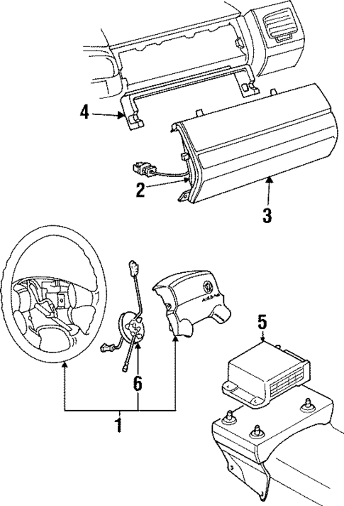 Air Bag Components for 1995 Volkswagen Golf #0