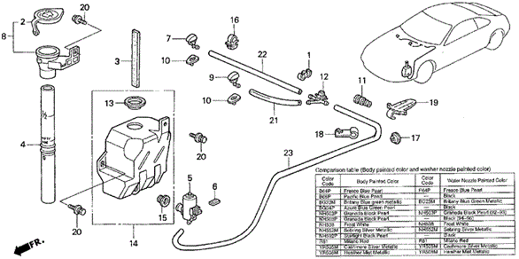 Windshield Washer for 1995 Honda Prelude #0