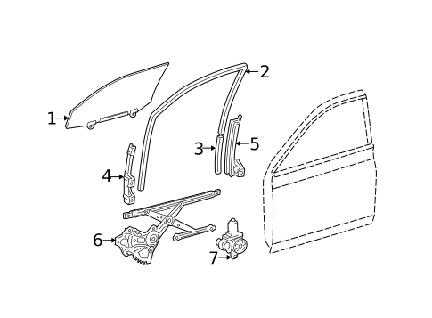 Glass - Front Door for 2008 Toyota Avalon #0