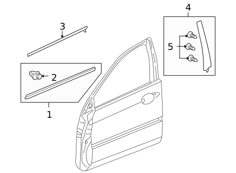Exterior Trim - Front Door for 2009 Acura RL #0