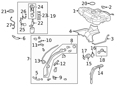 Fuel System Components for 2011 Toyota Corolla #1