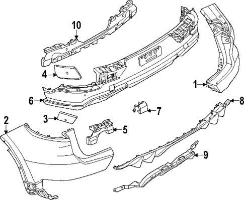 Bumper & Components - Rear for 2025 Porsche Cayenne #0