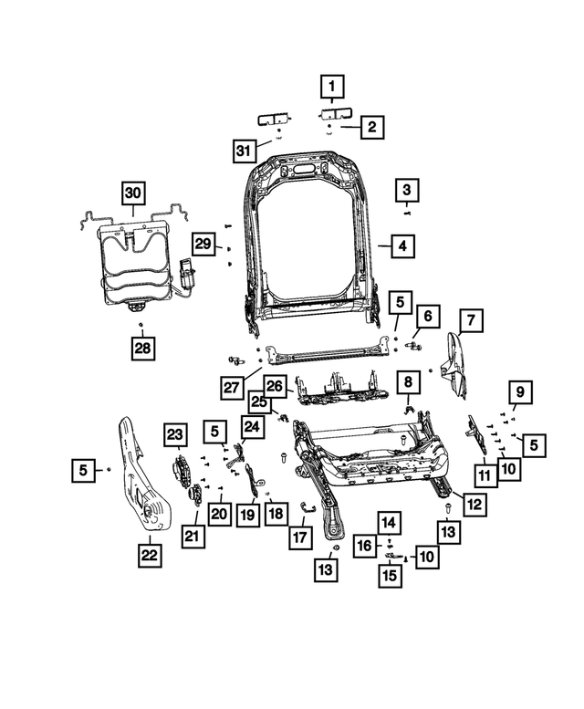 68623917AB - Interior Trim: Front Seat Back Frame for Mopar Image