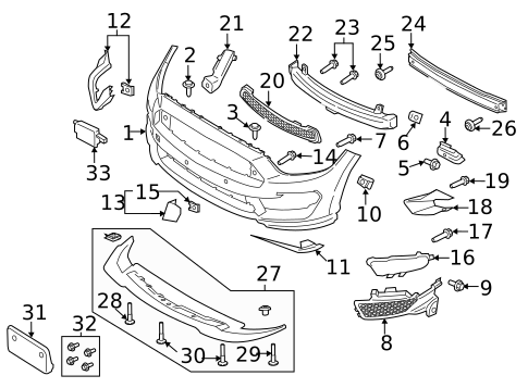 Bumper & Components - Front for 2020 Ford Mustang #0