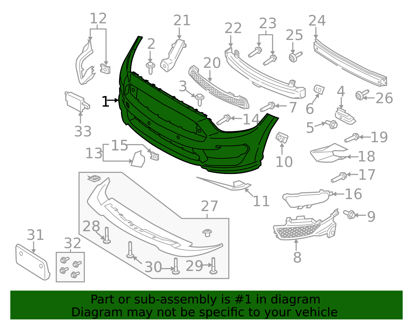 FR3Z-17D957-APTM - Bumper Cover 2015-2020 Ford Mustang | Ford