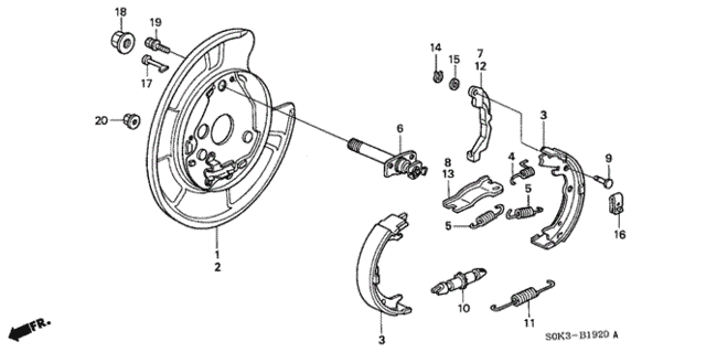 Parking Brake Shoe for 2001 Acura TL #0