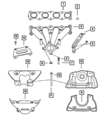 4693350AC - 2.4L Gas; Engine: Exhaust Manifold Bracket, Support for Mopar Image