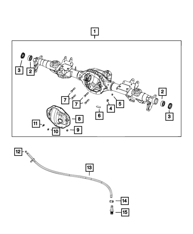 « 6513122AA – Rear Axle; Corporate 235 MM; Differential and Drive Line : Tuyau Bouchon pour Mopar Image »