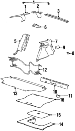 21302369 - Body: Upper Molding for Saturn: SW1, SW2 Image