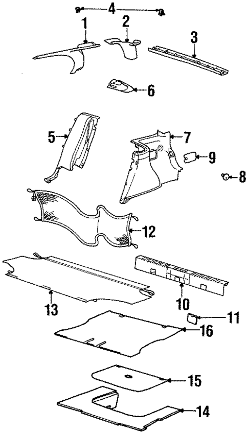 Interior Trim - Rear Body for 1997 Saturn SW2 #0