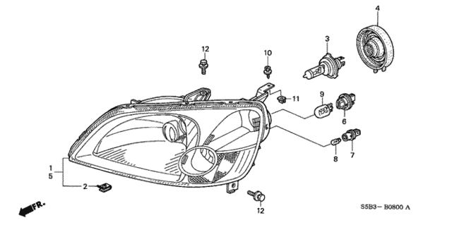Headlight ('03) for 2003 Honda Civic #0