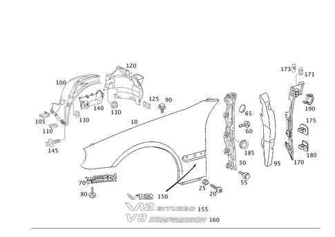 Front Fender for 1999 Mercedes-Benz CL500 #0