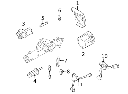 Shroud, Switches & Levers for 1998 Mercedes-Benz E300 #0