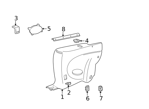 Interior Trim - Quarter Panels for 2000 Pontiac Sunfire #0