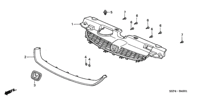 Front Grille ('04) for 2004 Honda Civic #0