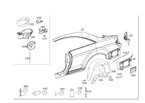Rear Fender for 2012 Mercedes-Benz CL600 #0