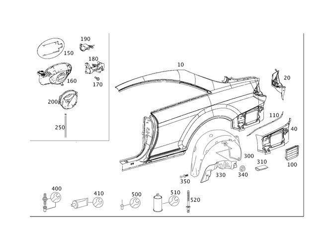 2166300289 - Side Panels: Mount for Mercedes-Benz: CL550, CL600, CL63 AMG, CL65 AMG Image image