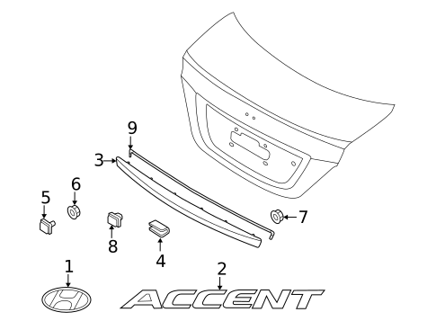 Exterior Trim - Trunk for 2014 Hyundai Accent #0