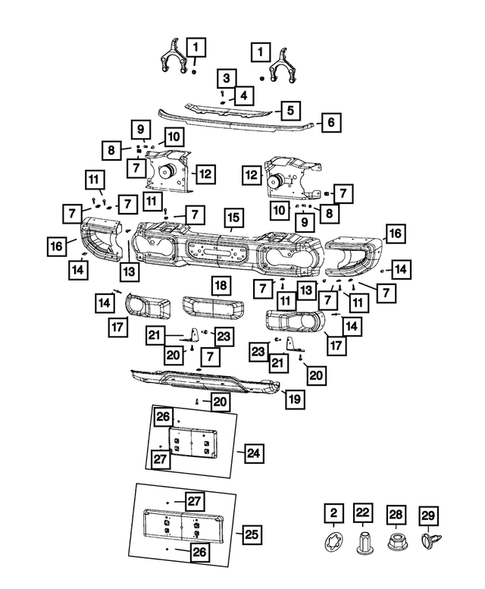 Front Bumper and Fascia for 2023 Jeep Gladiator #1