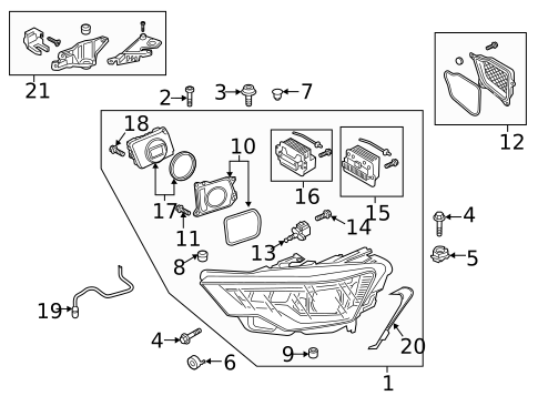 Headlamp Components for 2020 Audi A6 allroad #0