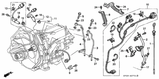 AT Oil Level Gauge - Wire Harness for 1995 Acura Legend #0