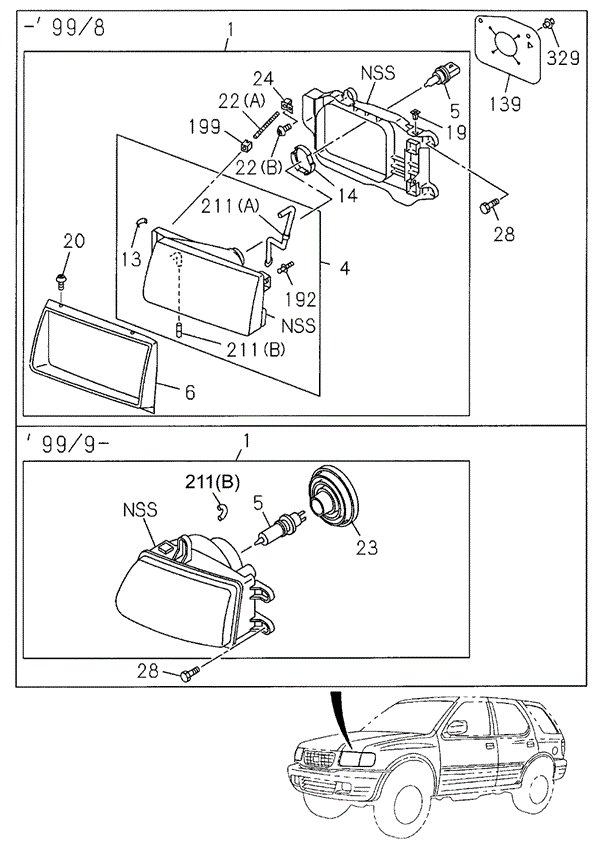 Headlight for 2000 Honda Passport #0