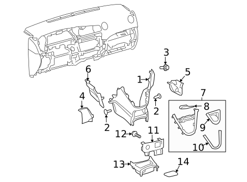 Front Console for 2010 Pontiac Vibe #0
