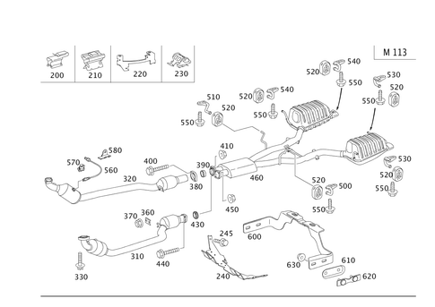 Exhaust System Used on Eight-Cylinder Gasoline Vehicles for 2008 Mercedes-Benz SLK280 #0