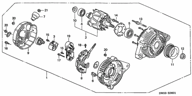 Alternator (Denso) for 2001 Acura NSX #0