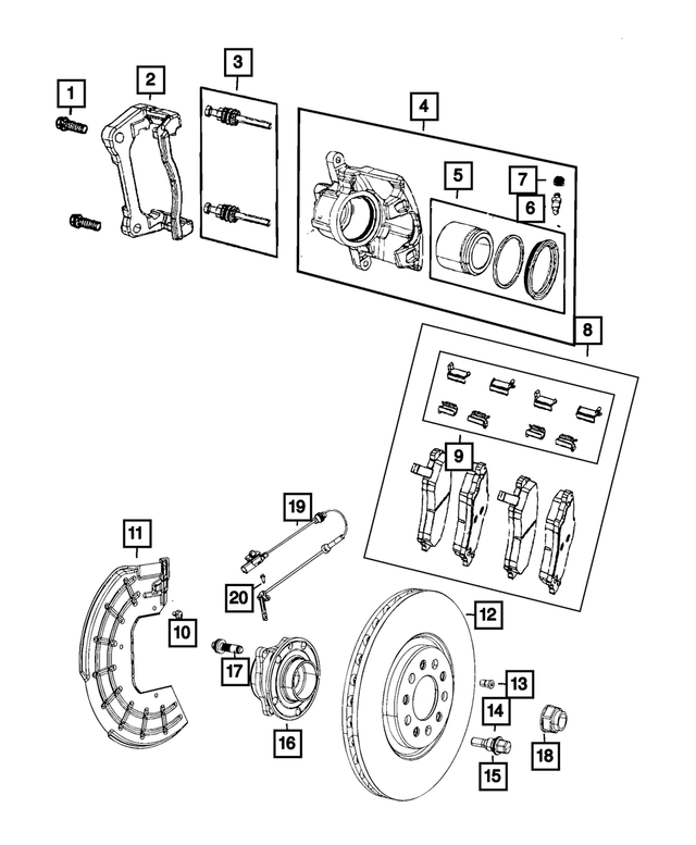 68248311AA - : Disc Brake Caliper Adapter for Mopar Image