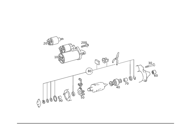 51516501 - : Starter for Mercedes-Benz: C240, C32 AMG, C320, CLK320, E320, ML320, SLK320 Image