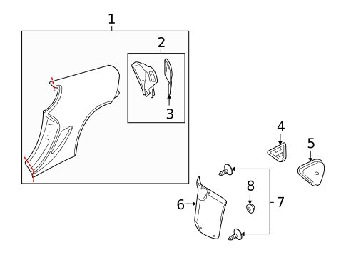 Quarter Panel & Components for 2009 Porsche Cayman #0