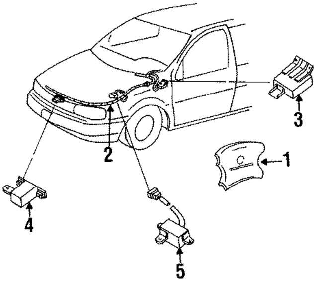 F4XY12043B13A - Electrical: Driver Air Bag for Ford Image