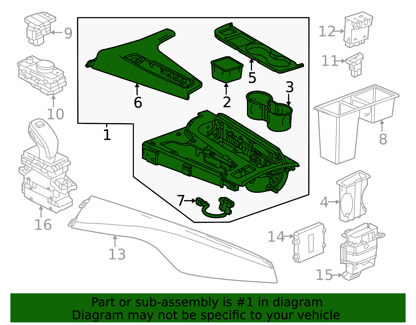 85529168 - High-Quality Front Floor Console Cup Holder Trim Plate for ...