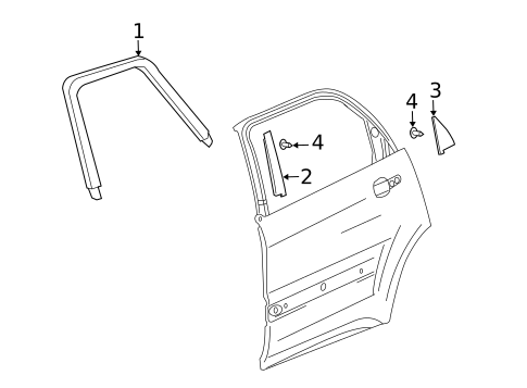 Exterior Trim - Rear Door for 2007 Suzuki XL-7 #0