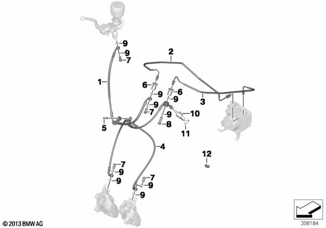 34327698821 - : Brake Hose, Front for BMW-Motorrad Image