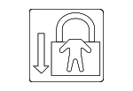 6933906040 - Body: Child Lock Label for Toyota: Avalon, Camry, Corolla, Highlander, RAV4, RAV4 Prime, Sequoia, Sienna, Tacoma, Tundra, Venza Image