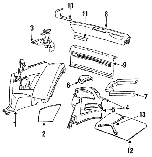 Interior Trim - Rear Body for 1991 Isuzu Impulse #0